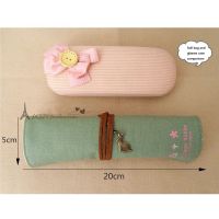 R Simple Student Pencil Case Large Capacity Canvas Multi-function Cosmetic Bag