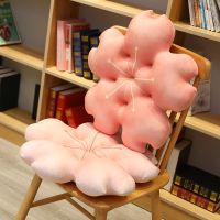 Creative Sakura Plush Pillow Kawaii Flowers Plush Pillow Mat Lifelike Soft Cherry Blossom Cushion Plushie Props 2 Kinds