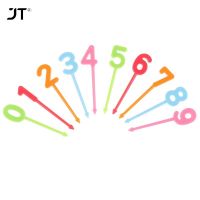 6-10pcs Mini Kids Numbers Animal Farm Fruit Fork Cartoon Snack Cake Dessert Food Fruit Toothpick Lunch Party Decoration