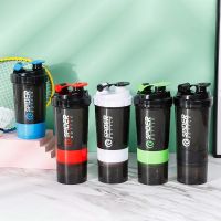 3 Layers Shaker Protein Bottle Powder Shake Cup Water Bottle Plastic Mixing Cup Body Building Exercise Bottle