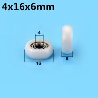 1Pcs 4x16x6mm Nylon Plastic Wheel With Bearings Bearing Roller Pom Embedded Groove Ball