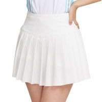 [11GOLF] กระโปรงกอล์ฟ รหัส EC-QZ003 สกรีนโลโก้ EXCEED Womens white pleated golf skirt มีกางเกงซับใน