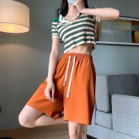 Sports shorts Womens thin loose fitting high waisted suit pants