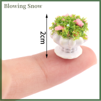 Blowing 1:12ตุ๊กตามินิเฟอร์นิเจอร์อุปกรณ์เสริม MINI Green Plant บอนไซกระถางดอกไม้