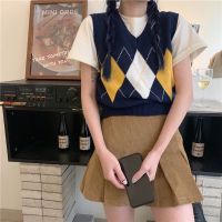 ST240 V-neck knitted vest เสื้อกั๊กไหมพรม สไตล์เกาหลี