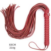 68CM Genuine Leather Tassel Horse Whip With Handle Flogger Equestrian Whips Teaching Training Riding Whips