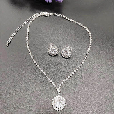 Amart 2 PCS/Set Wedding Jewelry Set Elegant Style Durable Non-fading Accessory For Groom Wedding Dating Shopping