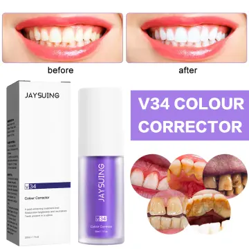 HISMILE V34 Toothpaste Whitening Teeth Repair Brightening Tooth Care Purple  Corrector Stains Stains Removal Dental Cleansing