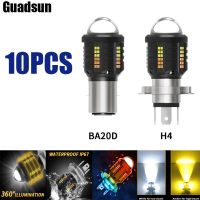 Guadsun เลนส์แคนบัสกันน้ำ10X ไฟหน้ารถจักรยานยนต์ LED,BA20D H4 P15D IP67 2016 3570 8000LM กันน้ำได้สูง12V ไฟส่องสว่าง