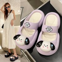 【July】 Cartoon baotou slippers womens summer outdoor indoor home anti-slip net red hot style ultra-soft fashion shit-feeling