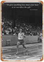 ป้ายดีบุกโปสเตอร์ข้อความ Steve Prefontaine ป้ายโลหะแนววินเทจสำหรับบ้านเครื่องตกแต่งฝาผนังมนุษย์ถ้ำคาเฟ่บาร์ผับขนาด8X12นิ้ว