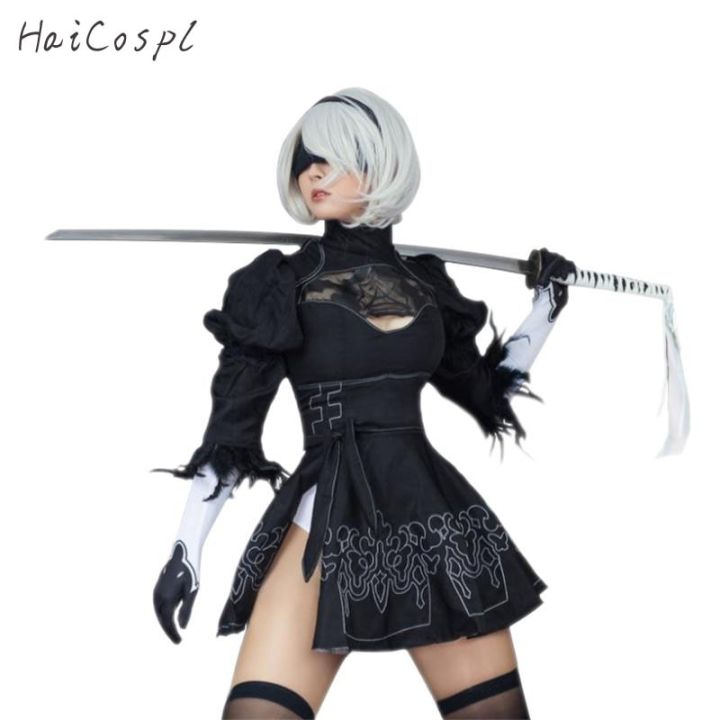 Nier Automata Yorha 2B คอสเพลย์สูทอะนิเมะผู้หญิงชุดปลอมตัวเครื่องแต่ง ...