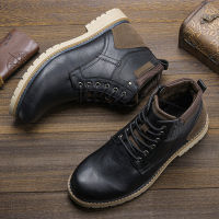 Mens Leather Winter Boots WOOTTEN Brand Winter Boots for men size 40-46 handmade rubber Ankle boots Men Shoes #DM5252C1