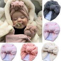 BalleenShiny Children 39;s Lamb Wool Hat Autumn and Winter Warm Hat Big Bow for 0 2years Boys Girls Infant Lovely Bowknot Soft