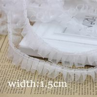 1.5Cm Handmade Ruffled Lace Ribbon Trim For DollS Skirt Decorative Accessories And Clothing Embellishment And Diy Sewing Supply