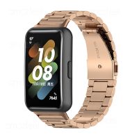 Metalowy pasek do Huawei Band 7 6 inteligentny zegarek pasek ze stali nierdzewnej Watchband dla Huawei Band 6 Pro opaska Honor Band 6 bransoletka