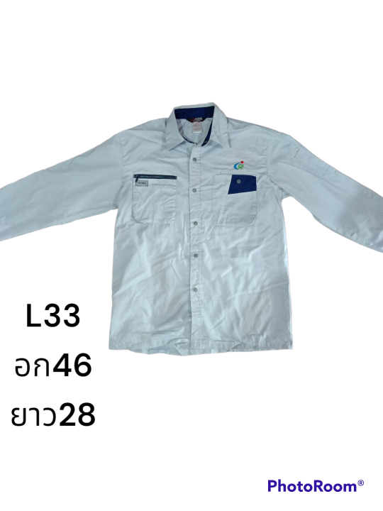 เสื้อเชิ้ตใส่ทำงานแขนยาว-เสื้อช้อปใส่ทำงาน-เซตผ้าบาง-สินค้าจากญี่ปุ่น-l33-l43