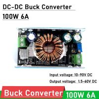 เครื่องแปลงไฟไฟฟ้ากระแสตรง-DC 6A 100W 10-90V 12V 24V 36V 48V 60V 72V 84V 1.5V-60V 3V 5V 9V 15V 19V เครื่องควบคุมแรงดันไฟฟ้าโมดูลพลังงานชิ้นส่วนสเก็ตบอร์ดกลางแจ้ง