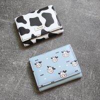 Cow Pattern Short Wallets Women Multi-card Slot Small Coin Purse Ladies Mini Wallet Tri-fold Cartoon Card Holder Girl Gift