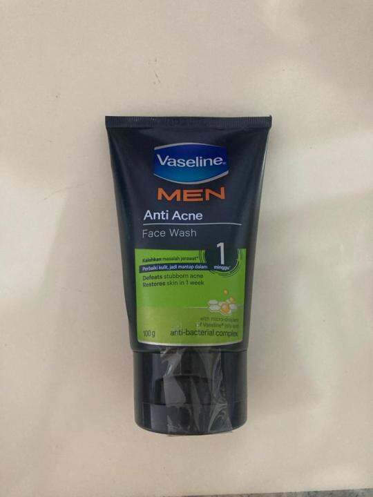 Vaseline Men Face Wash Anti Acne 100g Lazada