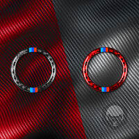 【cw】 Applicable to BMW Benz Audi All Models General-Purpose One-Click Start Button Ring Carbon Fiber Sports Car Body Sticker ！