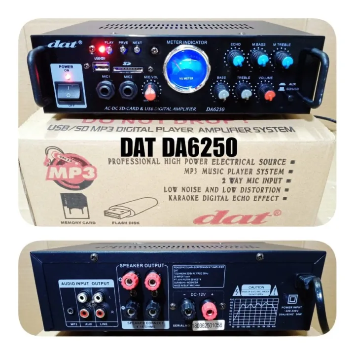 Power amplifier karaoke mini dat da6250 Usb Bluetooth Lazada Indonesia