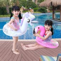 【lz】✱✌  Inflável lantejoulas flutuar natação círculo unicórnio flamingo piscina flutuar assento de água do bebê brinquedos festa praia verão