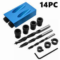 14Pcs Pocket Hole Jig Kit-15องศางานไม้ Slant Hole Jig 6810มม. ไดรฟ์อะแดปเตอร์-สำหรับเจาะมุมที่สมบูรณ์แบบและไม้