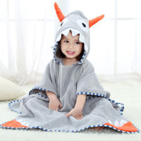 2-8 year Boys Dinosaur Robe Cartoon Hoodies Bath Towels Ultra-soft Kids Hooded Cloak Cartoon Infant Bibulous Bathrobe Beach Towe