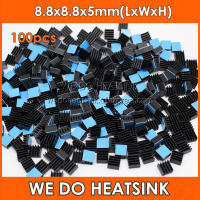 WE DO HEATSINK 100pcs 8.8x8.8x5mm Black Heatsink Aluminum Alloy Chip for Computer Cooling Radiator Cooler With Thermal Tape Heatsinks