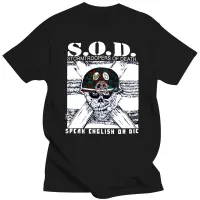 HotMens เสื้อผ้า S O D Sod Stormtroopers Of Death Sod สีดำแขนสั้นเสื้อยืด Unisex ผู้ชายผู้หญิง Tee เสื้อ