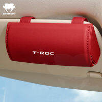 ใหม่รถแว่นตา Sun Visor แว่นตาแว่นตากันแดดกล่องเก็บสำหรับ VW Volkswagen T-Roc TROC รถ Auto อุปกรณ์ตกแต่งภายใน-cijiha