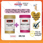 Combo Collagen thủy phân + viên uống trắng da chống nắng Swisse Úc Swisse