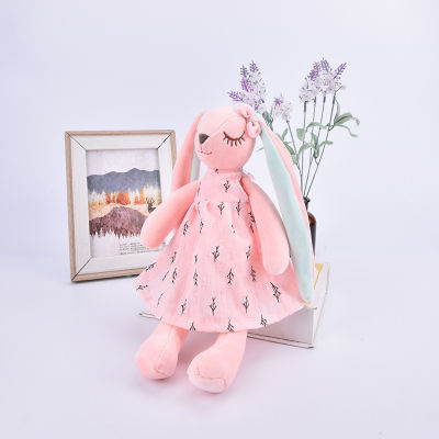 baoda การ์ตูนน่ารักยาวหูกระต่ายตุ๊กตากระต่ายนอนคู่ยัดไส้ของเล่นตุ๊กตา