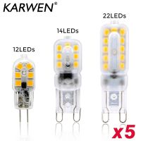 [HOT QQZIWWUJJWG 104] 5ชิ้น/ล็อต G4 G9หลอดไฟ LED 2W 3W 5W Lampada LED AC DC 12V 220V หลอดไฟขนาดเล็ก Milky โปร่งใส360มุมลำแสงไฟเปลี่ยน G4ฮาโลเจน