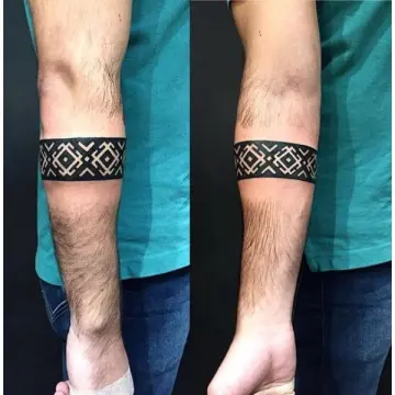 maori forearm band tattoos for men
