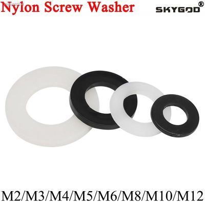 ☊ﺴ 20/50/100/500pcs Nylon Screw Washer M3 M4 M5 M6 M8 M10 M12 Plastic Seals Spacer Plated Flat Insulation Plain Round O Ring Gasket