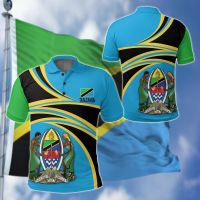 Tanzania Flag &amp; Coat of Arms Customized Polo Shirt Summer Casual Streetwear Mens Fashion Loose Jersey Plus Size Sportswear