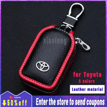 SIMPLYAUTO Grain Leather Car Key Holder Smart Remote Cover Fob Case  Keychain Keyring Key Pouch