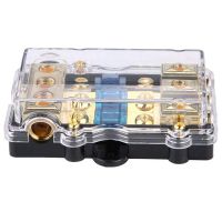 Universal Car Stereo Audio Power Fuse Holder 60A 1 in 3 Ways Copper Plated for Car Boat and Other Vehicles Audio