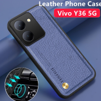 สำหรับ Vivo Y36 Y02A Y02s Y16 Y22s Y78 Y56 Y35 + Y 36 Y 02S Y 02A Y 16 Y 22S Y 35 4G 5G 2023หรูหราหนัง PU เนื้อเคสโทรศัพท์กรอบ TPU แบบนุ่มเคสกันกระแทกเคสโทรศัพท์หลังกันกระแทก