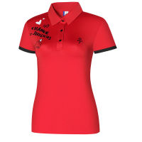 Summer Womens Golf Short Sleeve T-Shirt Quick-drying Fashion Lapel Sports Training Outdoor Top High Quality Golf Apparel