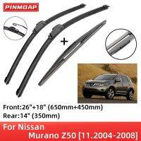 For Nissan Murano Z50 11.2004-2008 Front Rear Wiper Blades Brushes Cutter Accessories J Hook 2004 2005 2006 2007 2008