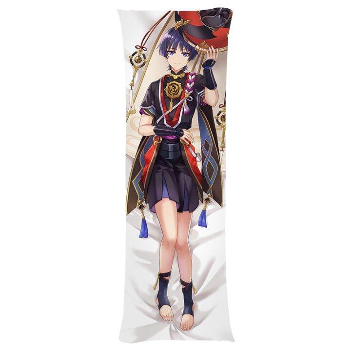 ปลอกหมอน-ลายคอสเพลย์-genshin-impact-albedo-dakimakura-albedo-peachskin-ขนาด-60x180-ซม-สําหรับตกแต่งบ้าน