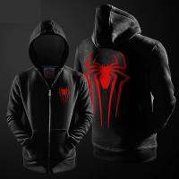 The Avengers Spiderman Hoodies มหัศจรรย์ Superhero Spider-Man เสื้อกันหนาว Zipper หนุ่มฤดูหนาว