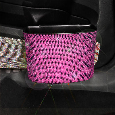 Glitter พวงมาลัยฝาครอบล้อสีชมพูรถคอหมอนคริสตัลภายในรถครอบคลุม Protector อุปกรณ์เสริมในรถยนต์ Auto Set