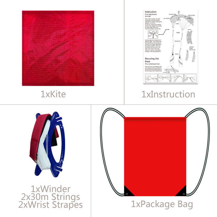 high-quality-2-5m-red-dual-line-parafoil-kite-withflying-tools-power-id-sailing-kitesurf-rainbow-sports-beach