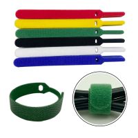 30pcs 1.2X15CM Adhesive Fastener Tape Reusable ties Hook and loop fastener Tape Nylon Cable Ties Strap wire