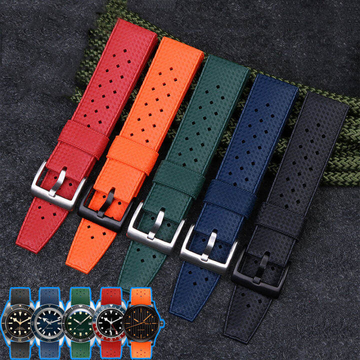 New Tropical Fluoro Rubber Watch Strap 20mm 22mm Watch band For Seiko