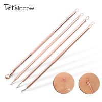 Brainbow 4pcs/Box Acne Removal Needle Blackhead Remover Tweezer Rose Gold Stainess Steel Pimple Extractor Face Skin Care Tools